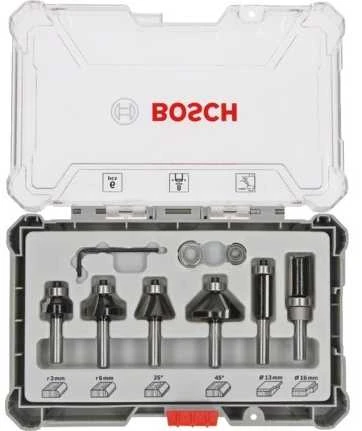 Bosch 6 daliu frezų kompl. 8 mm kotu, "Trim&Edging"