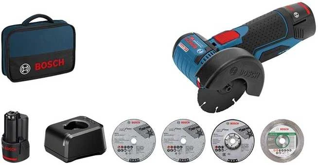 Bosch GWS 12V-76 profesionalus akumuliatorinis kampinis šlifuoklis