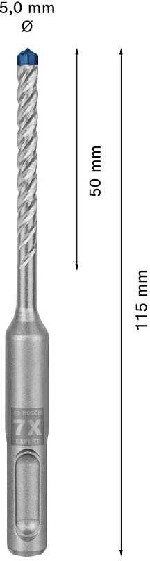 Bosch SDS-plus-7X grąžtas 5x50x115mm, 1 vnt.