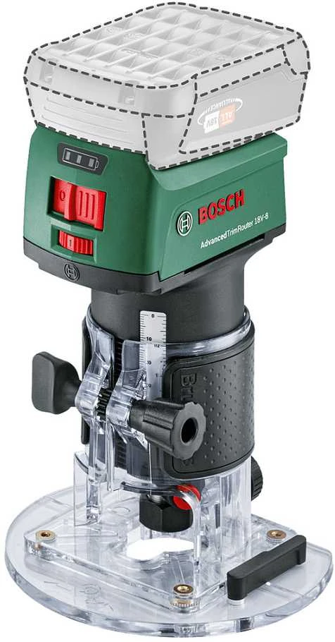Bosch AdvancedTrimRouter 18V-8 Vertikali freza be akumuliatoriaus ir kroviklio