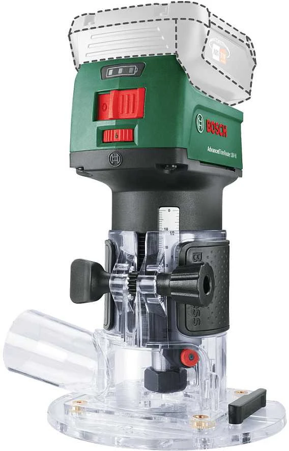 Bosch AdvancedTrimRouter 18V-8 Vertikali freza be akumuliatoriaus ir kroviklio