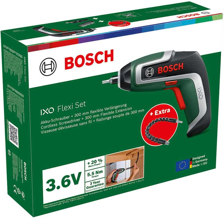 Akumuliatorinis suktuvas Bosch IXO 7 Flexi Set; 3,6 V; 1x2,0 Ah akum.
