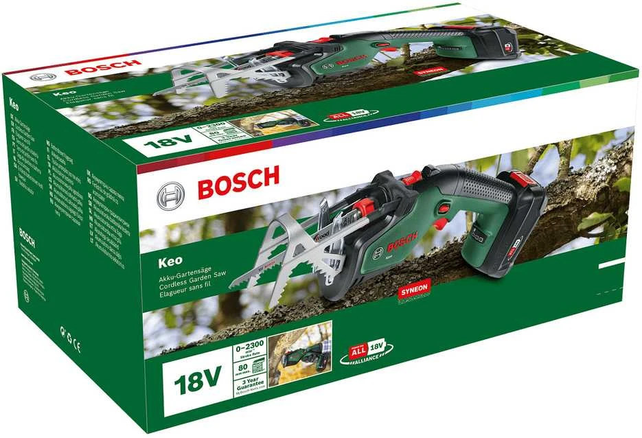 Akumuliatorinis sodo pjūklas Bosch KEO 18 LI (18V / 1x2,0Ah)