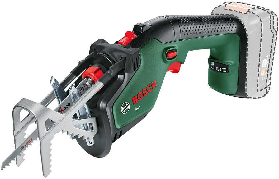 Bosch genėjimo pjūklas KEO 18 LI be akumuliatoriaus ir kroviklio