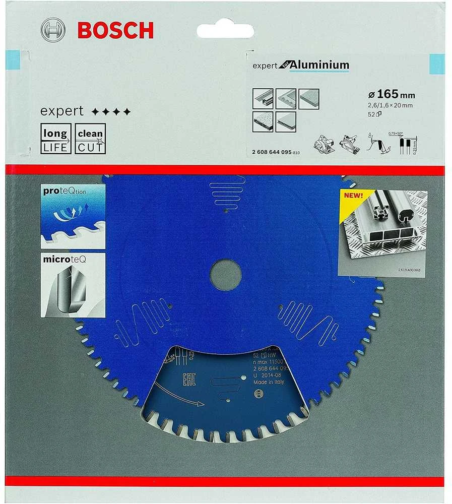 Pjovimo diskas Bosch Expert for Aliuminio 2608644095; 165x20 mm; Z52