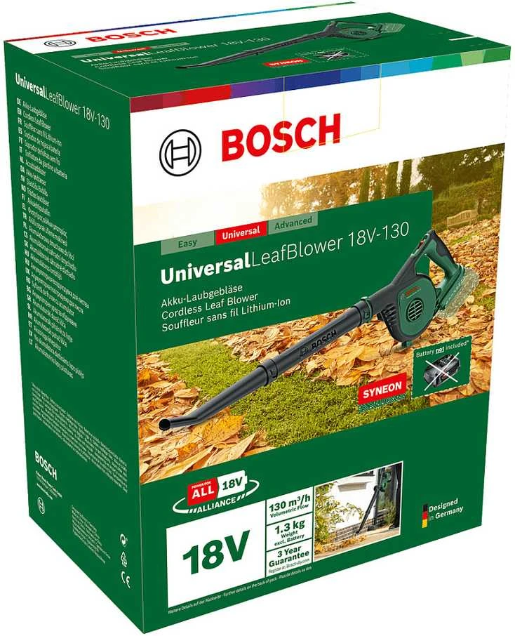 Bosch lapų pūstuvas UniversalLeafBlower 18V-130 be akumuliatoriaus ir kroviklio