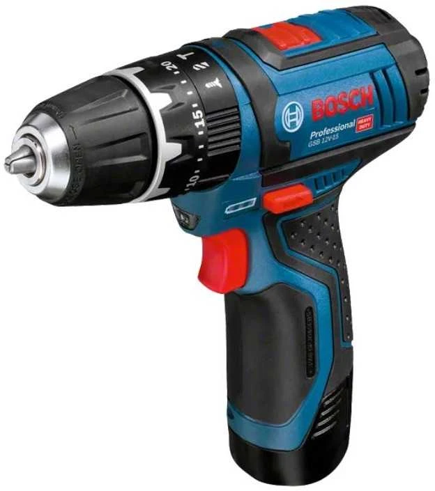 Akumuliatorinis smūginis gręžtuvas-suktuvas Bosch GSB 120-LI Professional, 12V 30/14Nm 2x2,0Ah