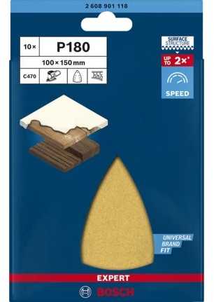 Bosch Sanding Pad C470,100x150 mm,K18,10x