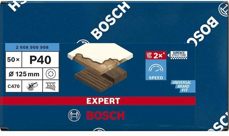 Bosch C470 švitrinis popierius 125mm, G40, 50 vnt
