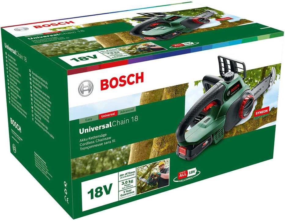 Akumuliatorinis grandininis pjūklas Bosch Universal Chain 18 (1x2,5)