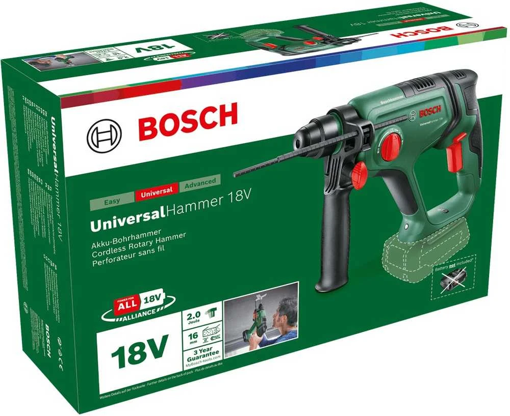 Bosch UniversalHammer 18V be akumuliatoriaus ir kroviklio Akum.perforatorius