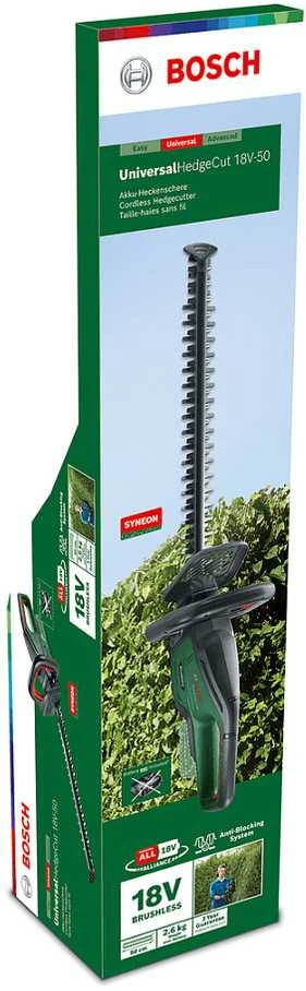 Akumuliatorinės gyvatvorių žirklės Bosch Universal HedgeCut 18-50, be akumuliatoriaus ir kroviklio