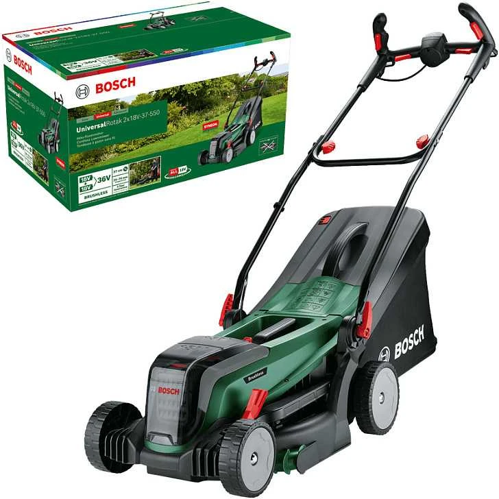 Bosch Akumuliatorinė vejapjovė UniversalRotak 2x18V-37-550 (Be akumuliatoriaus ir kroviklio)