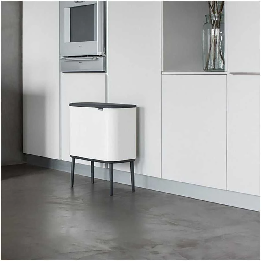 Šiukšlių dėžė Brabantia Bo Touch, 36 l, baltos spalvos