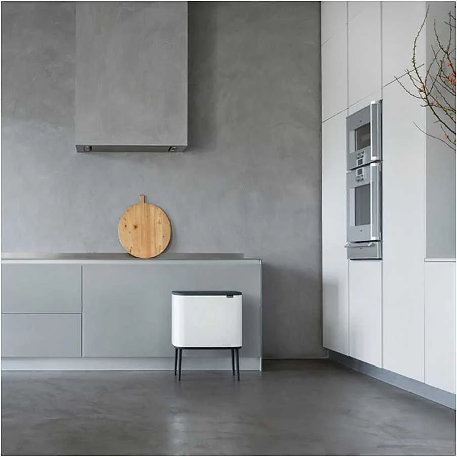 Šiukšlių dėžė Brabantia Bo Touch, 36 l, baltos spalvos