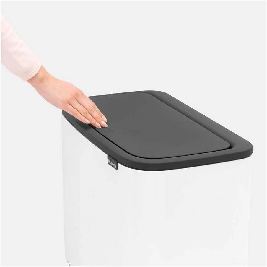 Šiukšlių dėžė Brabantia Bo Touch, 36 l, baltos spalvos