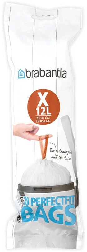 Brabantia Smartfix 20 krepšių šiukšliadėžėms 5l, balti