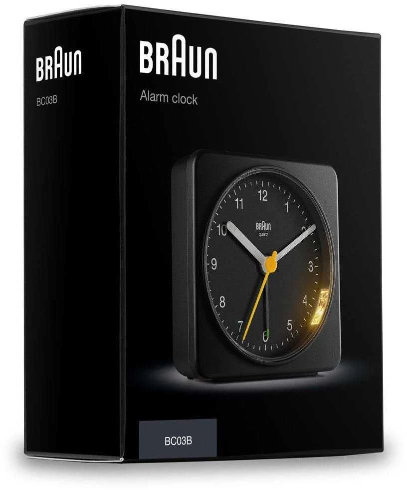 Braun BC 03 B kvarcinis žadintuvas analoginis juodas