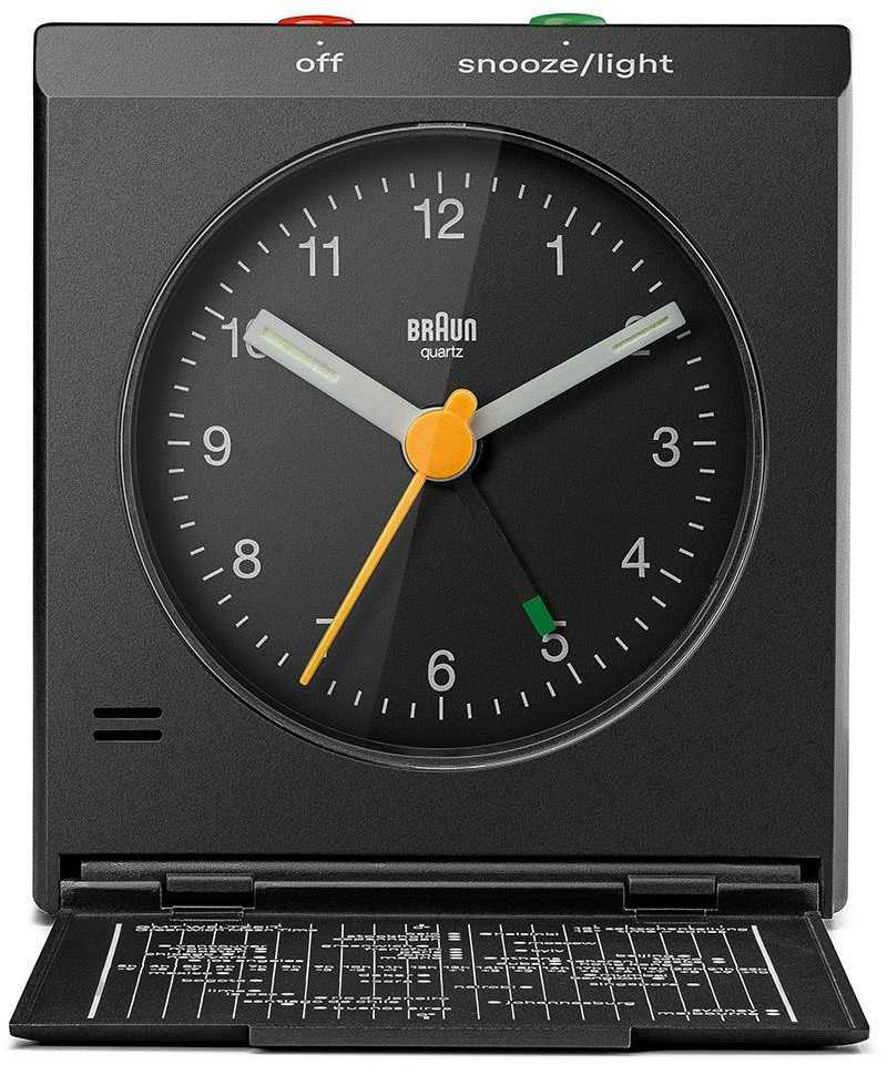 Braun BC 05 B Quartz Foldable Alarm Clock Juodas