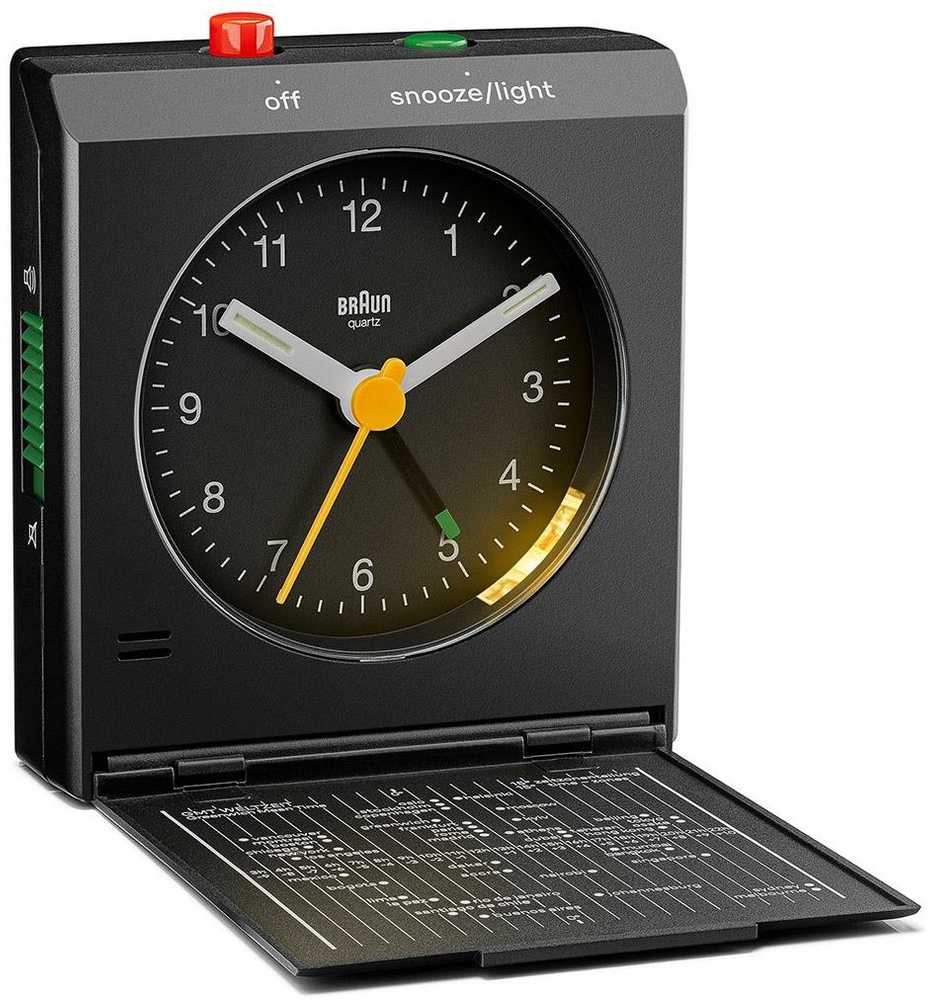 Braun BC 05 B Quartz Foldable Alarm Clock Juodas