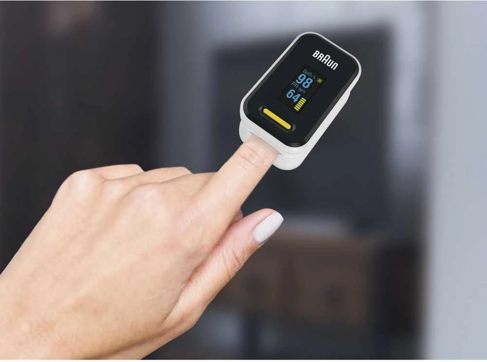 Braun YK-81CEU pulse oximeter Juodas, Nerūdijantis plienas
