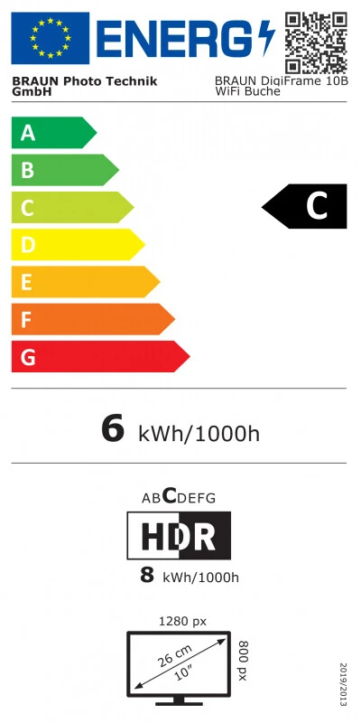 Nuotraukų rėmelis Braun Phototechnik Braun DigiFrame 10B WiFi bukas, 25,7 cm (10,1)