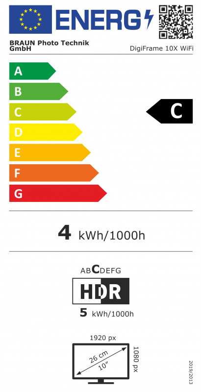 Nuotraukų rėmelis Braun Phototechnik Braun DigiFrame 10X WiFi 25,7cm (10,1")