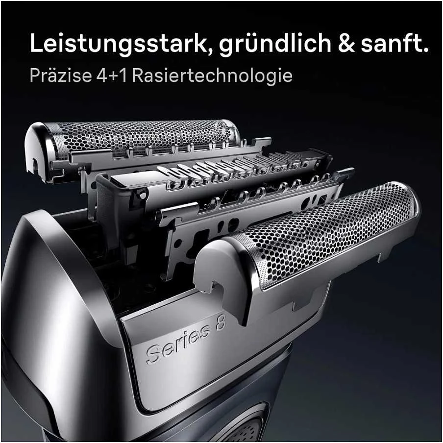 „Braun“ – 8 serijos elektrinis skustuvas – originali keičiama galvutė, 83 m – sidabrinis