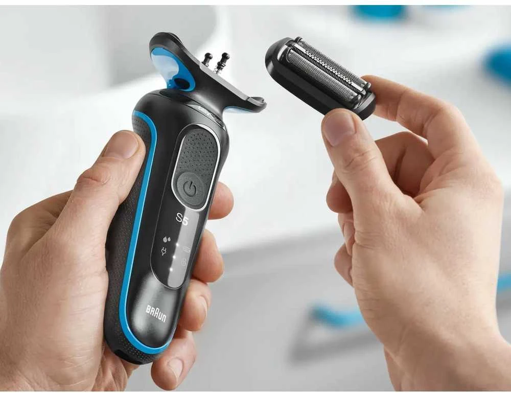 Braun | Shaver | 51-B1000s | Operating time (max) 50 min | Wet & Dry | Juodas/Mėlyna