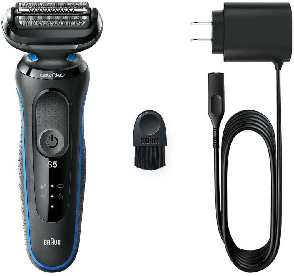Braun | Shaver | 51-B1000s | Operating time (max) 50 min | Wet & Dry | Juodas/Mėlyna