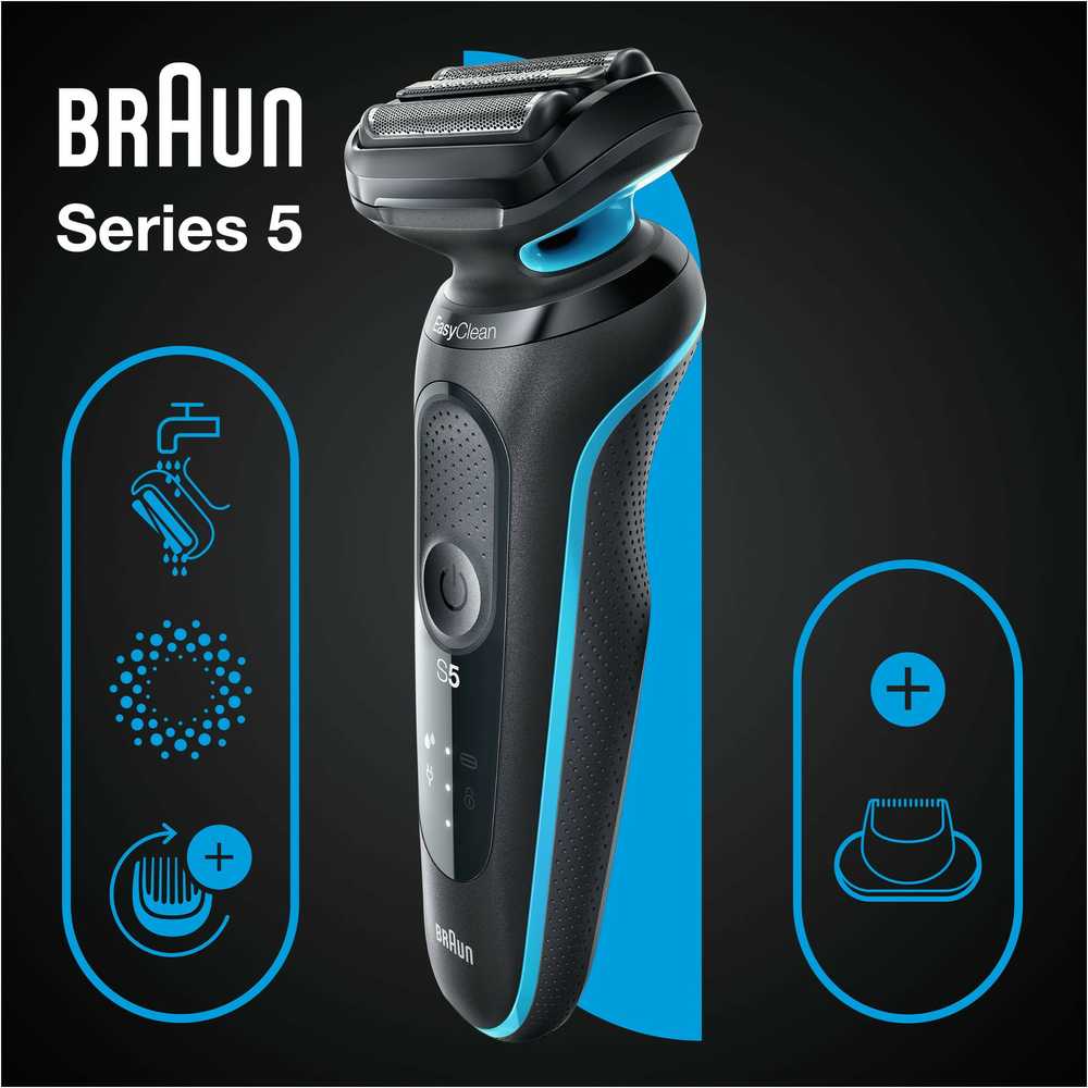 Braun | Shaver | 51-M1200s | Operating time (max) 50 min | Wet & Dry | Juodas/Mint