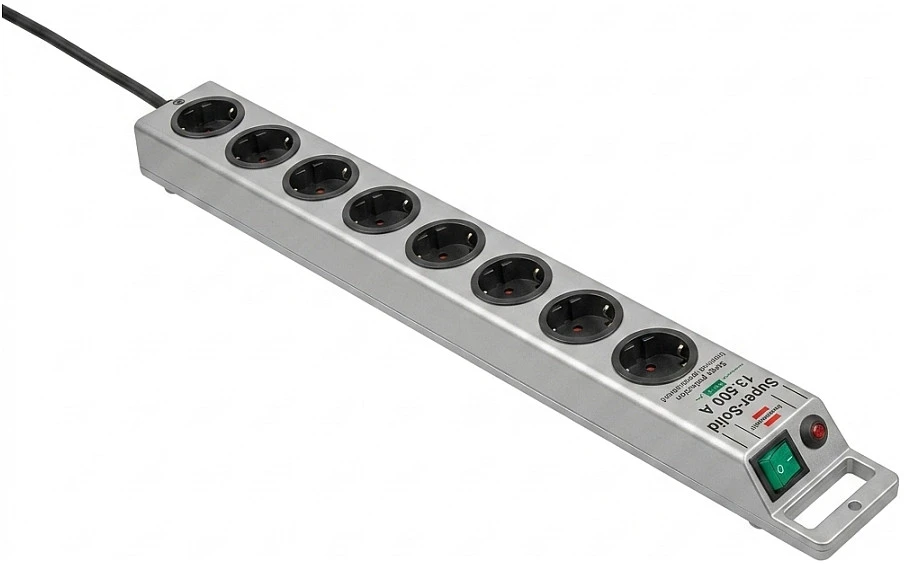Brennenstuhl Super-Solid Line prailgintuvas - Viršįtampių apsauga - 8 - Sidabrinis 1153340318 / GT-656