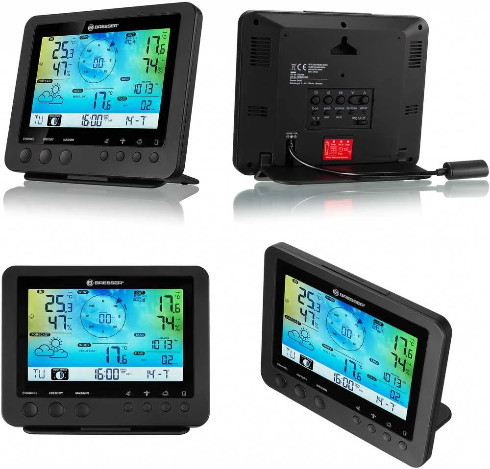 BRESSER WIFI spalvotas orų centras su 5in1 profi jutikliu
