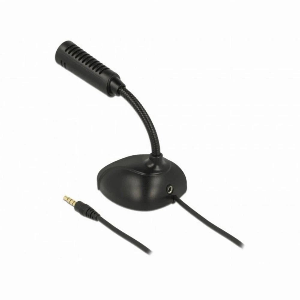 Delock Kondensator Mikrofonas Omnidirektional fr Išmanusis telefonas Planšetė mit Schwanenhals 3,5 mm 4 Pin Klinkenstecker + 3,5 mm Klinkenbuchse