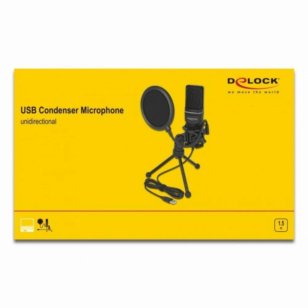 Delock USB Kondensator Mikrofonas Set - fr Podcasting, Gaming und Gesang