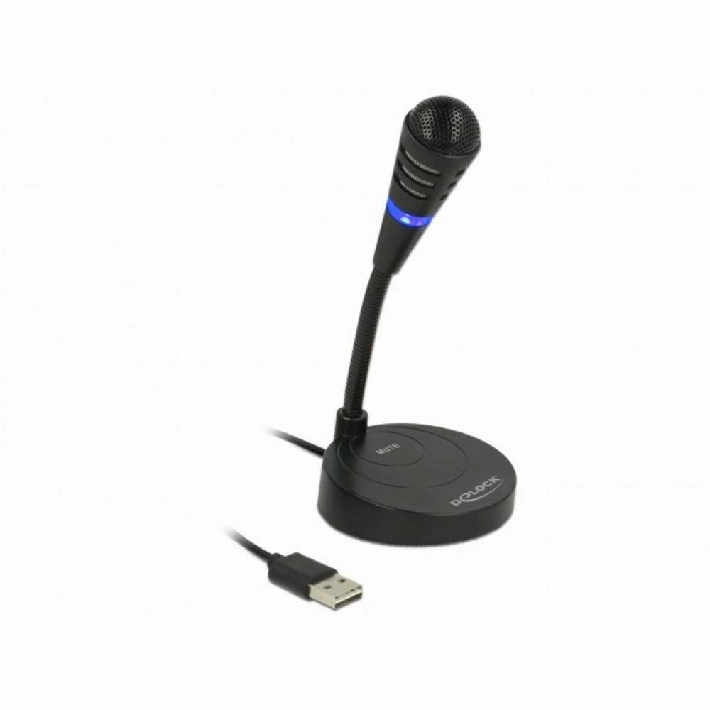 Delock USB Mikrofonas mit Standfu und Touch-Mute Taste
