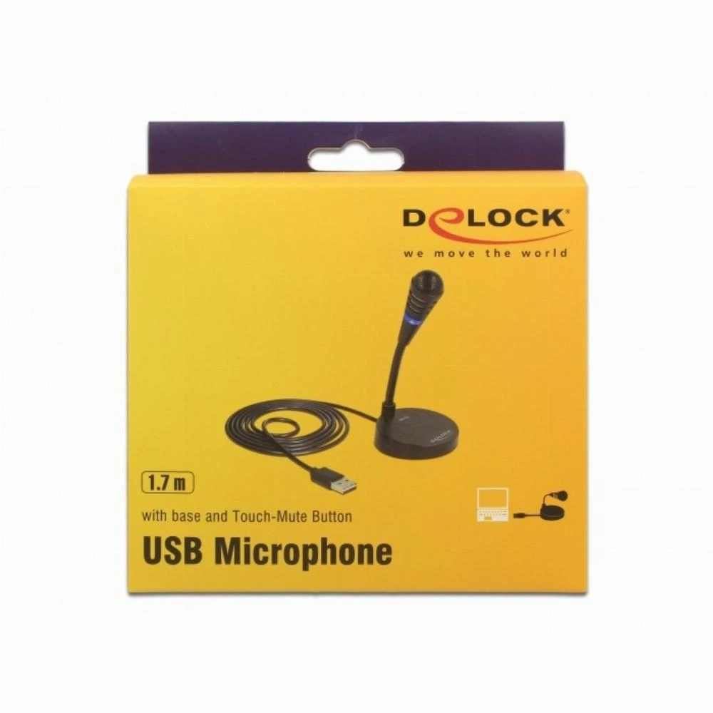 Delock USB Mikrofonas mit Standfu und Touch-Mute Taste