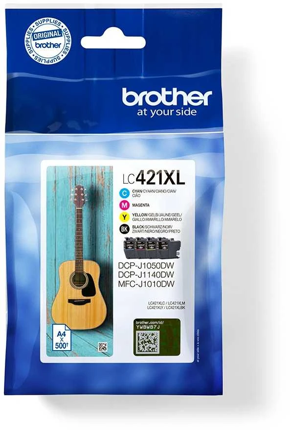 „Brother LC421XLVAL“ rašalo kasečių sudėtinė pakuotė | Brolis Brolis LC | LC421XLVAL | Brother LC421XL - 4 pak. - XL - juodas, geltonas, žalsvai mėlynas, purpurinis - originalus - rašalo kasetė | Rašalo kasetė | Juodas, geltona, žalsvai mėlyna, purpurinė