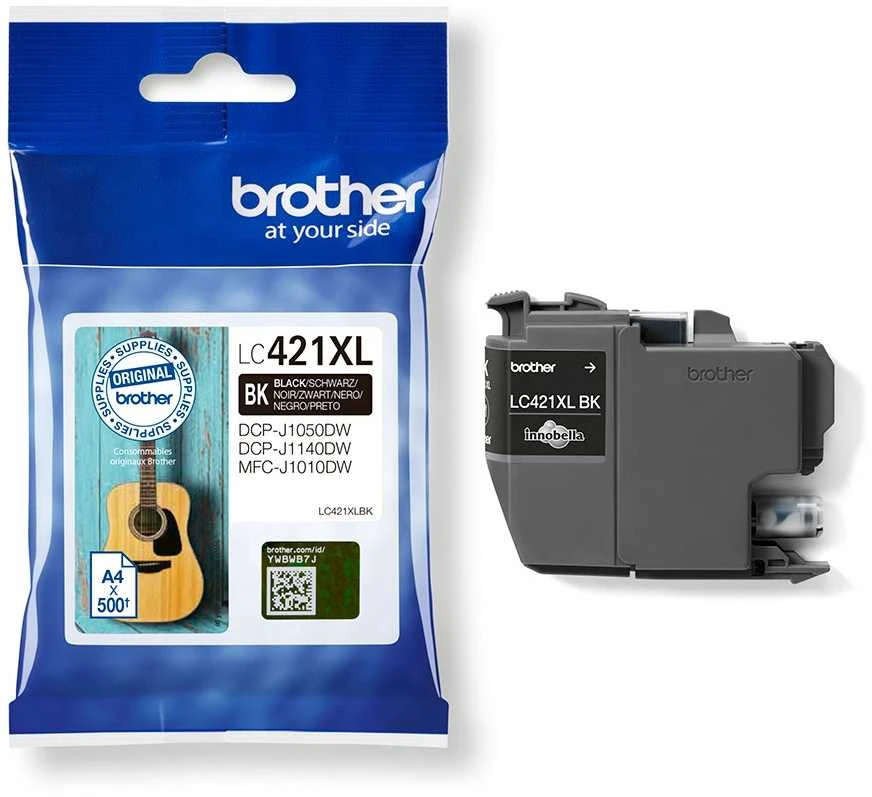 Brother LC421XLBK rašalo kasetė, Juodas | Brolis Brolis LC | LC421XLBK | Brother LC421XLBK - High Yield - juodas - originalus - rašalo kasetė | Rašalo kasetė | Juodas