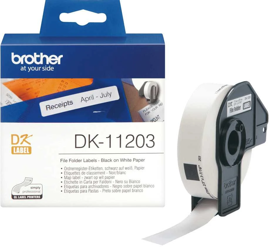 Brother DK-11203 etikečių juostelė Juoda ant baltos