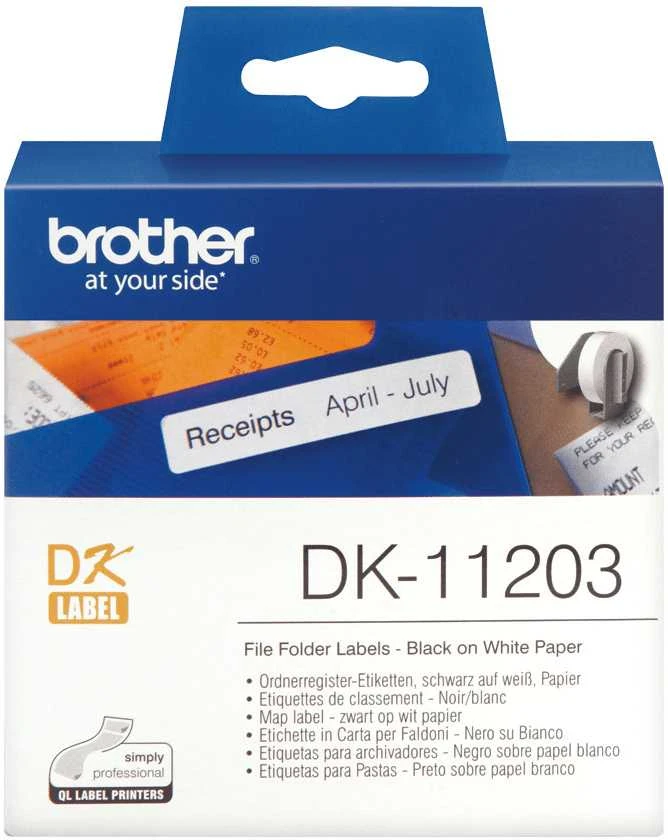 Brother DK-11203 etikečių juostelė Juoda ant baltos