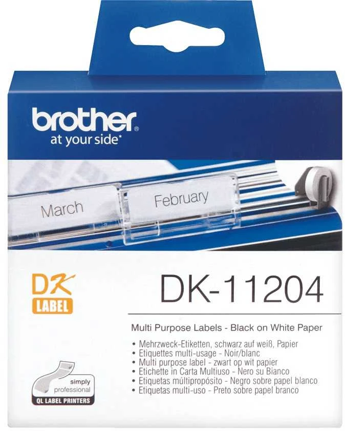 Brother Brolis | DK-11204 Universalios etiketės | Baltas | DK | 17mm x 54mm