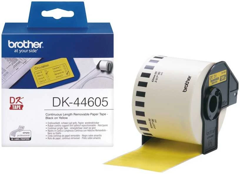 Brother DK-44605 ištisinė nuimama Geltona popierinė juosta (62mm) Geltona