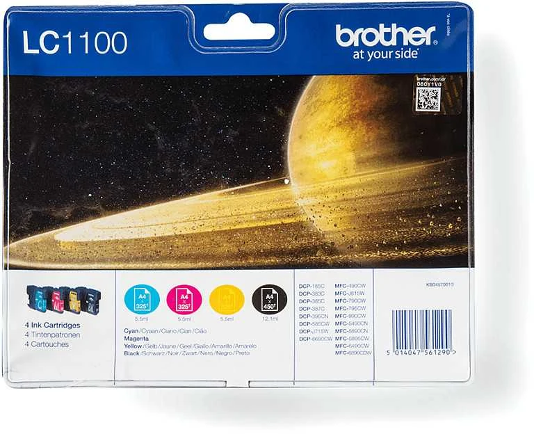 Rašalo kasetė Brother LC1100 CMYK | DCP395CN/DCP585CW/DCP6690CW