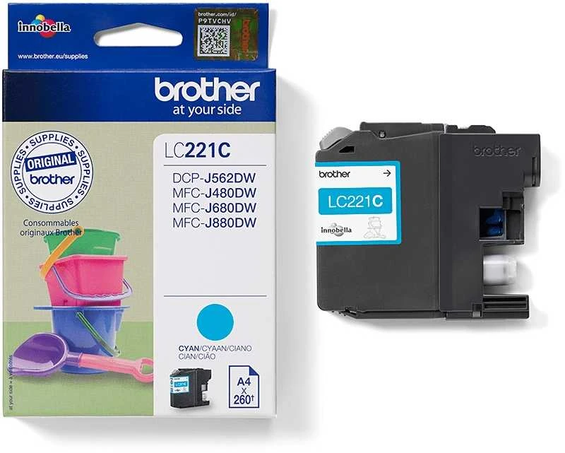 Brother LC-221C rašalo kasetė Originalus Žydras 1 vnt