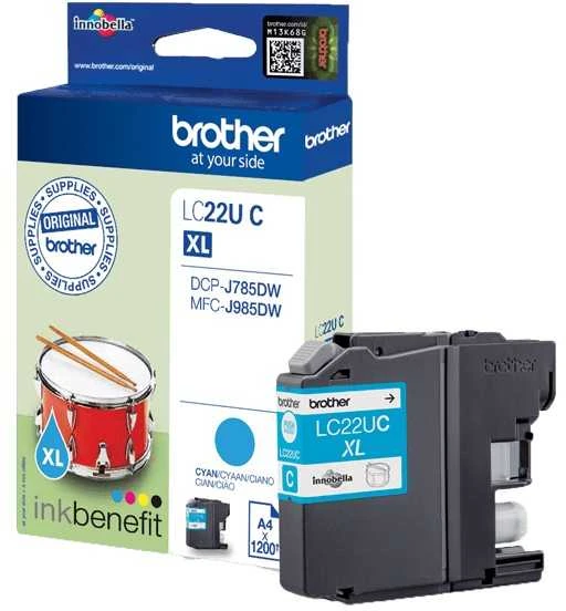 Brother LC-22UC | Rašalo kasetė | Žydra spalva