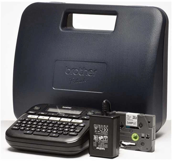 Etiketės spausdintuvas - Brother P-touch D210VP Terminis perdavimas, QWERTZ klaviatūra, 12mm