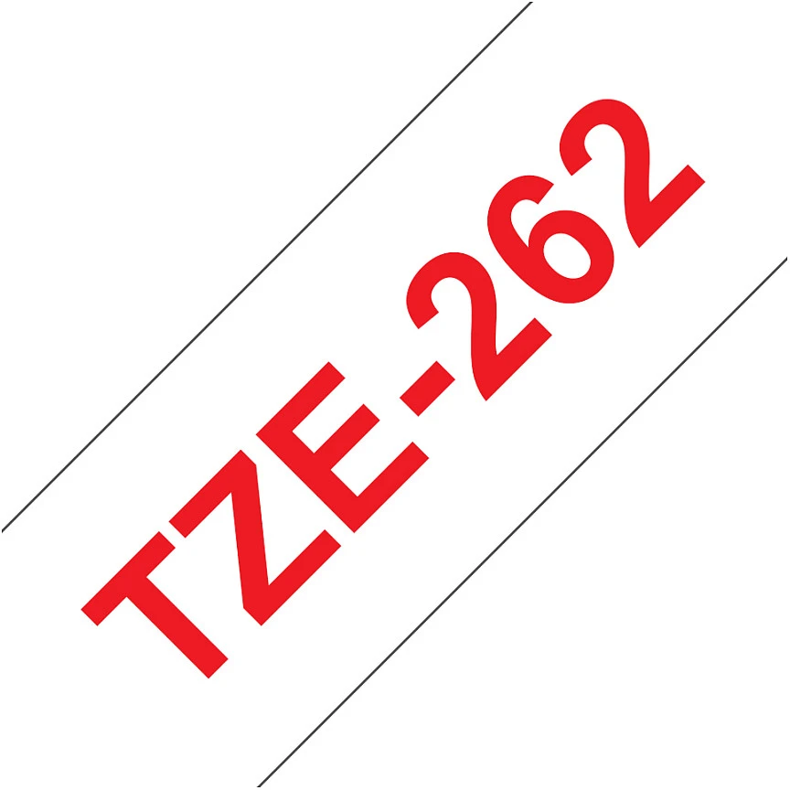 Brother | TZe-262 Laminated Tape | Raudona on Baltas | TZe | 8 m | 3.6 cm