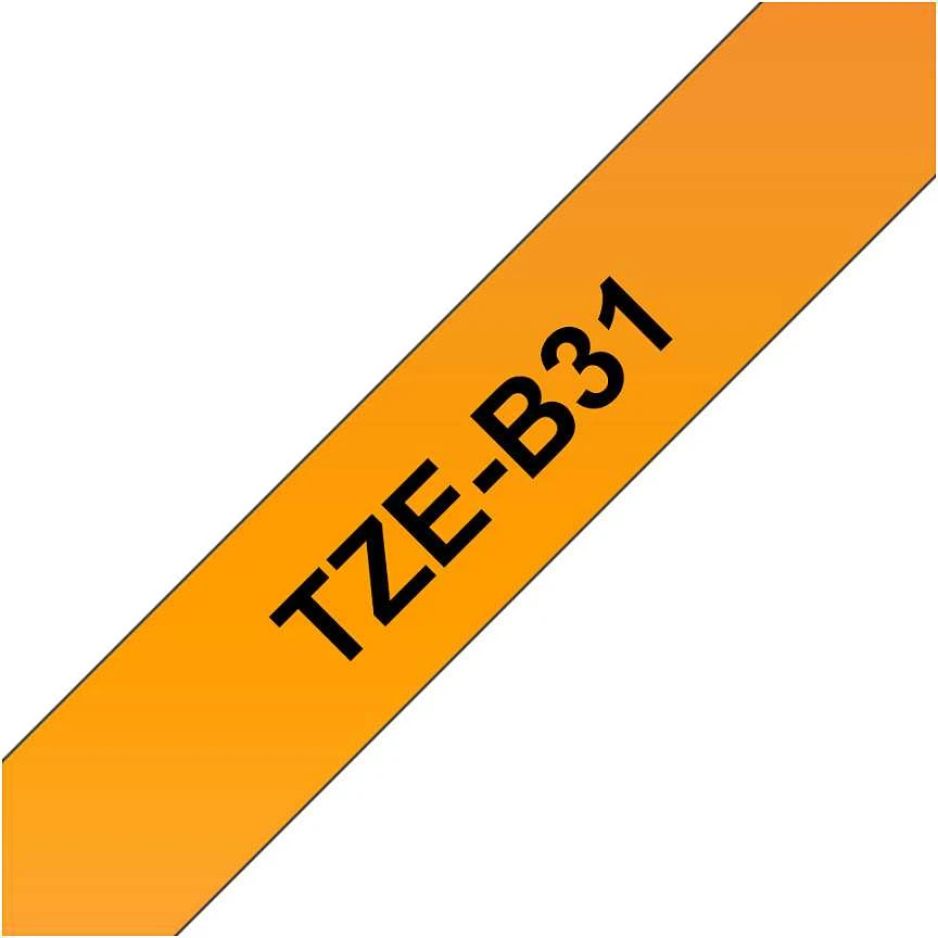 BROTHER TZB31 12 Juodas ON Oranžinis