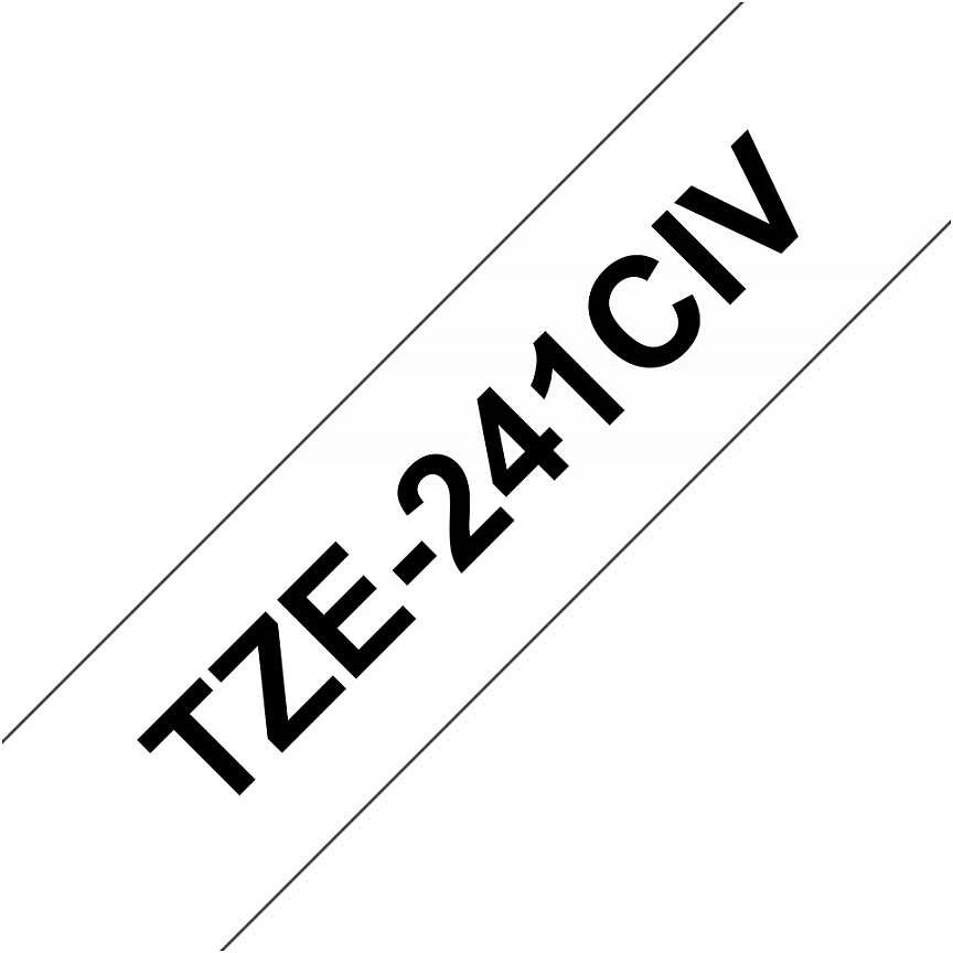Brother TZE-241CIV LAMINATED TAPE 18MM/8M Juodas ON Baltas